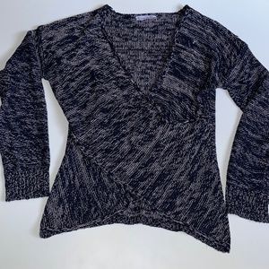 Dex Long Sleeve Knit Over Lap Cross V Neck Front SZ S